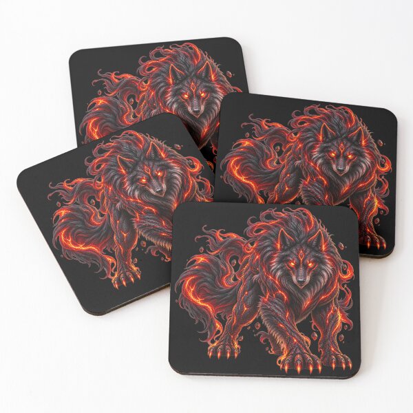 Item preview, Dark Flame Wolf – Inferno Spirit Streetwear designed and sold by Origamoart.