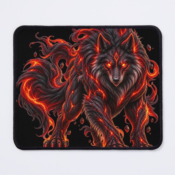 Item preview, Dark Flame Wolf – Inferno Spirit Streetwear designed and sold by Origamoart.
