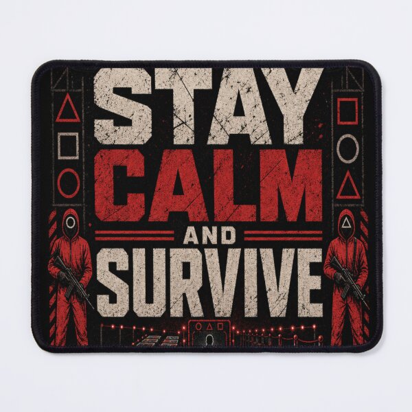 Item preview, Stay Calm and Survive | Motivational Survival Typography T-Shirt designed and sold by rushaib.