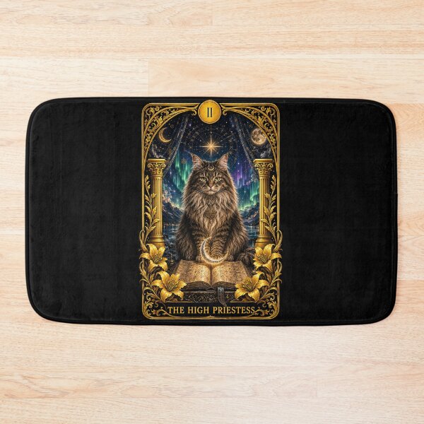 Item preview, The High Priestess Cat Tarot Card designed and sold by thirtyonestars.
