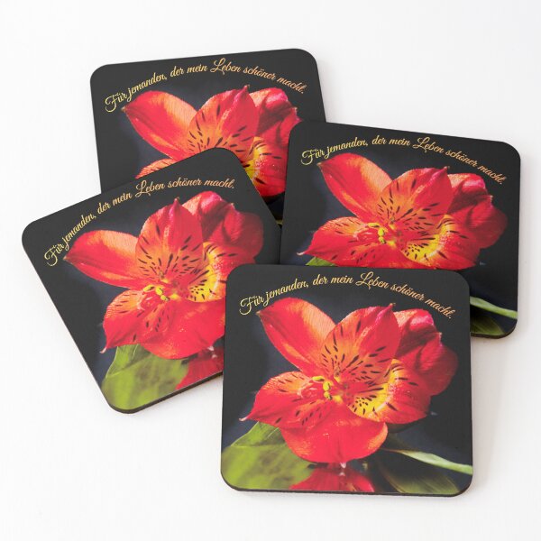 Item preview, For someone who makes my life more beautiful – Red Peruvian Lily quote designed and sold by Tammigrafie.