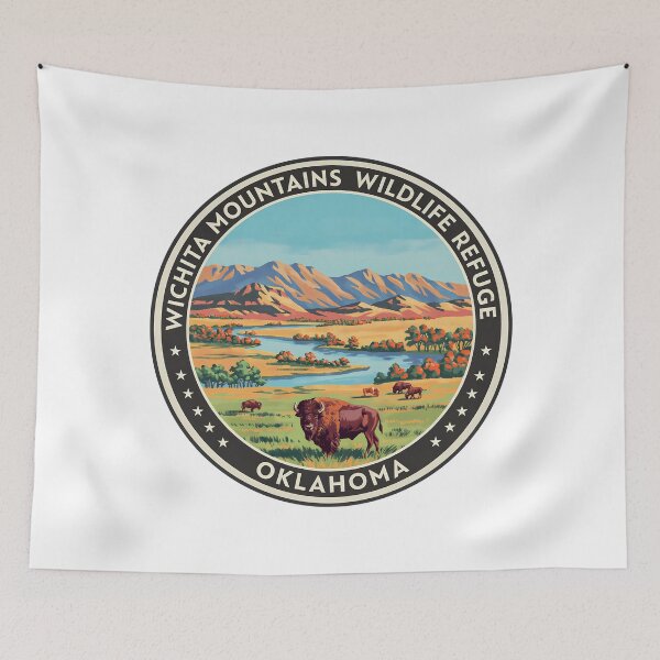 Item preview, Wichita Mountains Wildlife Refuge Oklahoma - Scenic Nature Travel Poster USA designed and sold by inkNext.