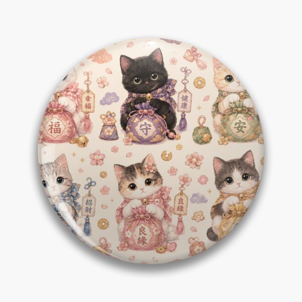 Item preview, Lucky Fortune Kitties – Japanese Charm Cat Pattern designed and sold by sara747.