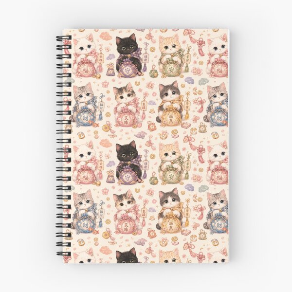 Item preview, Lucky Fortune Kitties – Japanese Charm Cat Pattern designed and sold by sara747.