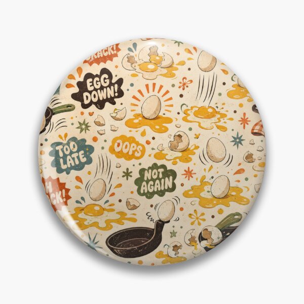 Item preview, Egg Disaster – Funny Retro Kitchen Pattern designed and sold by Golden Era Studio.