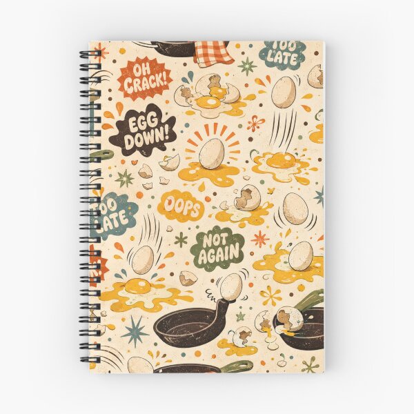 Item preview, Egg Disaster – Funny Retro Kitchen Pattern designed and sold by Golden Era Studio.