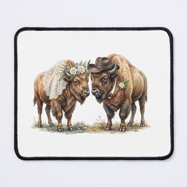 Item preview, Cowboy Bison Wedding Couple designed and sold by Roy & Tiffany.
