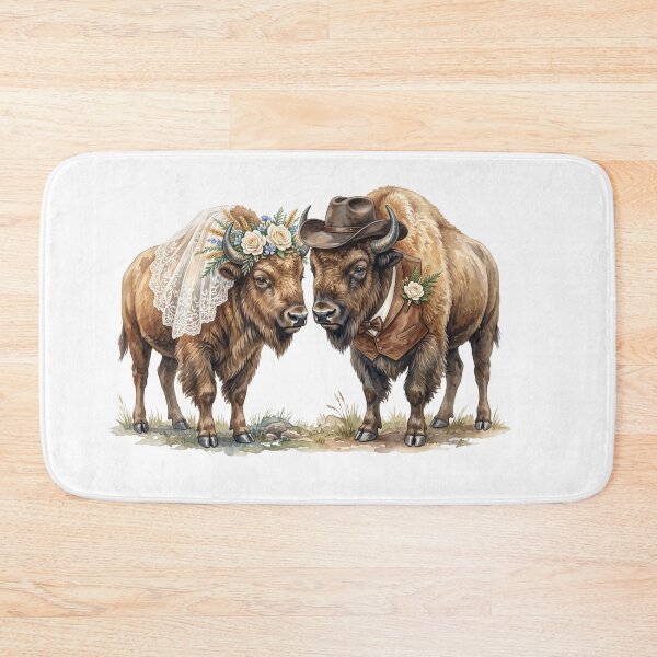 Item preview, Cowboy Bison Wedding Couple designed and sold by Roy & Tiffany.