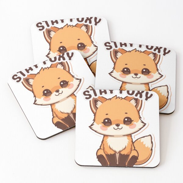 Item preview, Stay Foxy | Cute Kawaii Fox Quote Sticker designed and sold by Tiny-Doodle-Co.