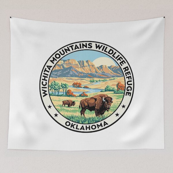Item preview, Wichita Mountains Wildlife Refuge Oklahoma - Scenic Nature Travel Poster USA designed and sold by inkNext.