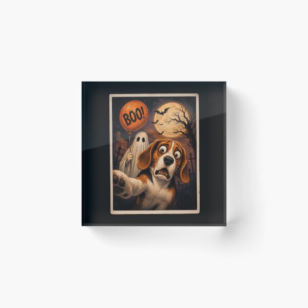 Item preview, Scared Beagle Ghost Halloween Selfie Funny Dog Lover Graphic designed and sold by JerdbordinShop.