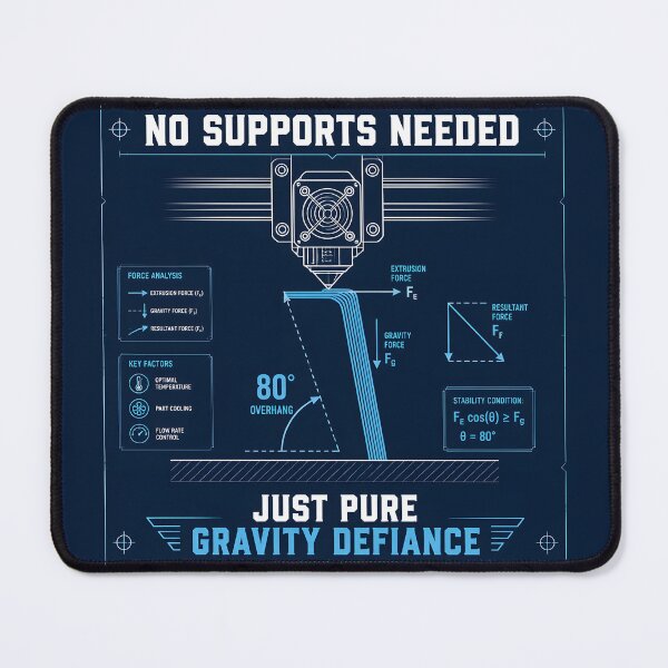 Item preview, No Supports Needed Gravity Defiance Funny 3D Printing designed and sold by ThirdShiftLab.