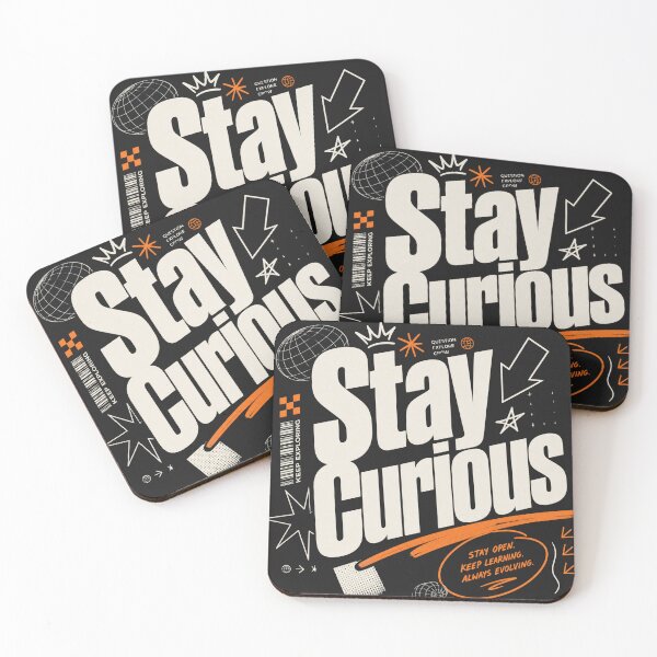 Item preview, Stay Curious | Minimalist Inspirational Typography T-Shirt designed and sold by rushaib.