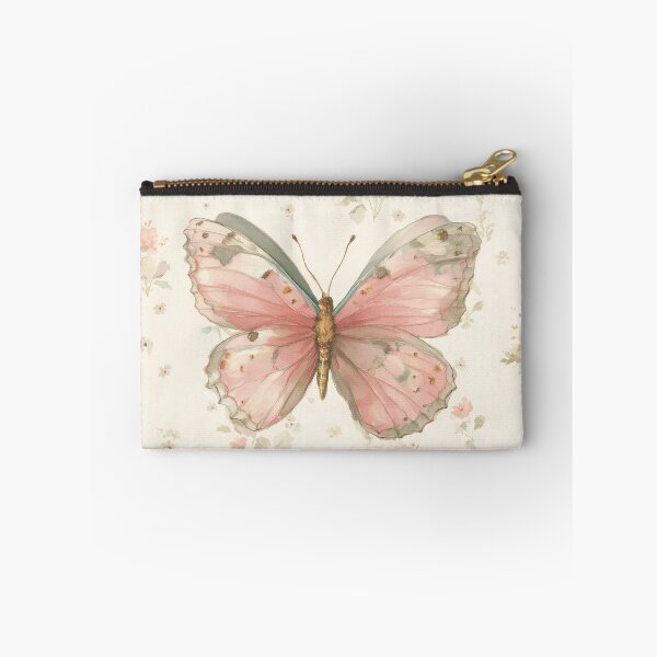 Item preview, Pink Butterfly Delicate Floral Watercolor designed and sold by GoodOldPrints4.
