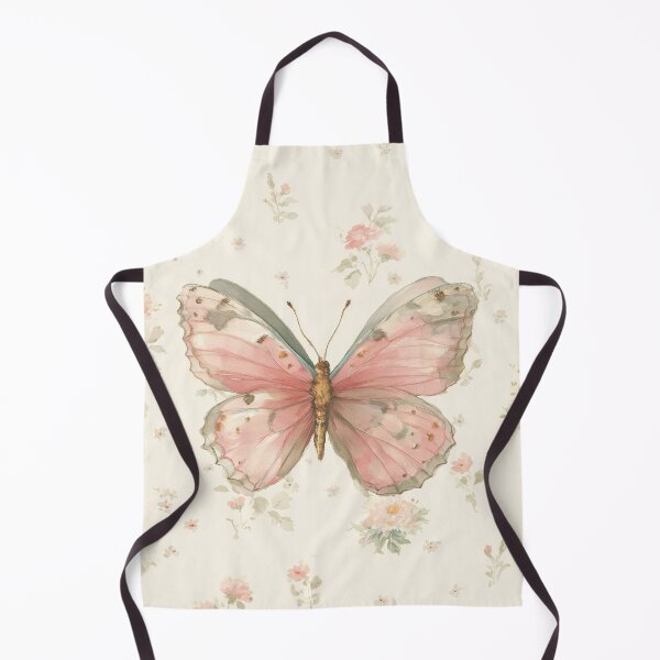 Item preview, Pink Butterfly Delicate Floral Watercolor designed and sold by GoodOldPrints4.