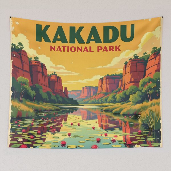 Item preview, Kakadu National Park, Australia: Vintage-Style Painterly Travel Poster designed and sold by LSVart.