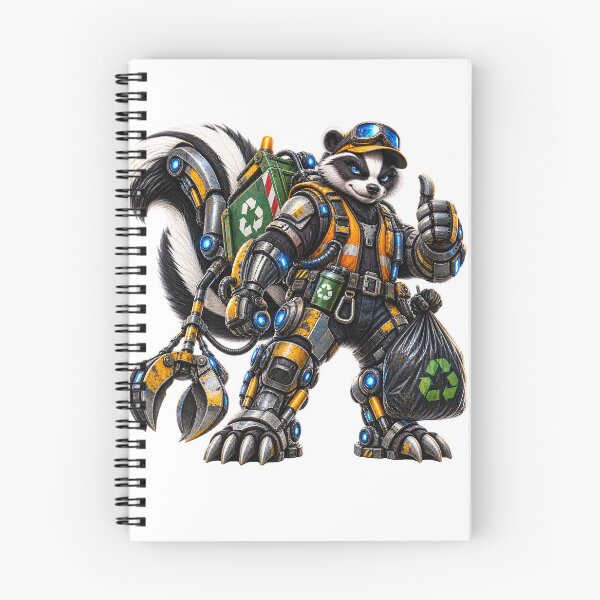 Item preview, Steel Skunk Waste Management Operator – Funny Mechanical Animal Worker designed and sold by SteelCoat Studio.