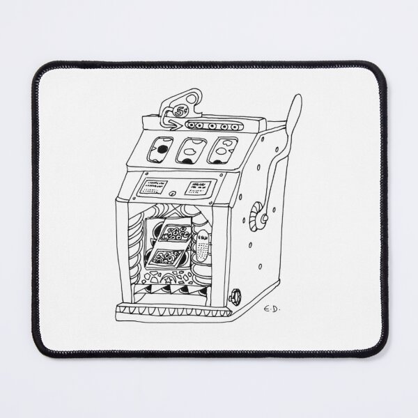 Item preview, Vintage Nickel Slot Machine – Mid-Century Pen & Ink Drawing designed and sold by RedHook-Art.