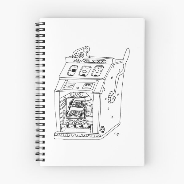 Item preview, Vintage Nickel Slot Machine – Mid-Century Pen & Ink Drawing designed and sold by RedHook-Art.