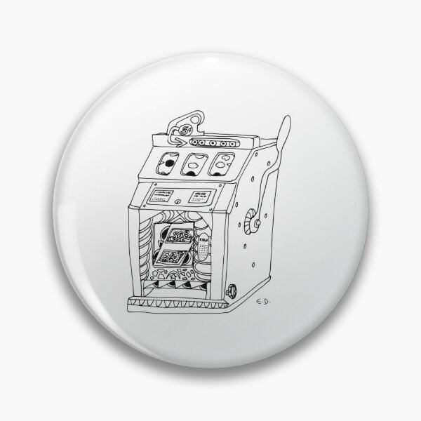 Item preview, Vintage Nickel Slot Machine – Mid-Century Pen & Ink Drawing designed and sold by RedHook-Art.