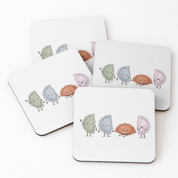 Item preview, Four Kawaii Dim Sum Characters – Playful Food Illustration designed and sold by EmeraldeaArt.