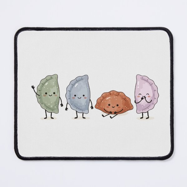 Item preview, Four Kawaii Dim Sum Characters – Playful Food Illustration designed and sold by EmeraldeaArt.