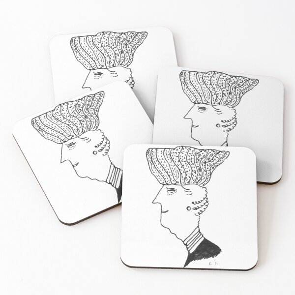 Item preview, Sophisticated Woman in Turban Hat – Vintage Fashion Ink Illustration designed and sold by RedHook-Art.