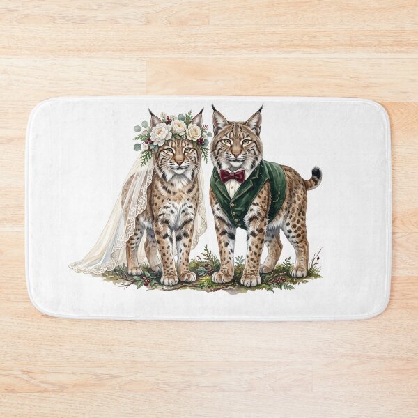 Item preview, Lynx Wedding Couple Art designed and sold by Roy & Tiffany.