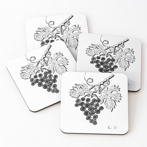 Item preview, Vintage Grape Cluster & Vine – Mid-Century Ink Illustration designed and sold by RedHook-Art.