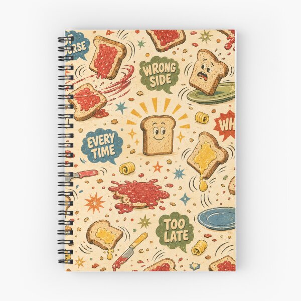Item preview, Toast Always Lands Wrong – Funny Retro Breakfast Pattern designed and sold by Golden Era Studio.