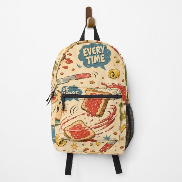 Item preview, Toast Always Lands Wrong – Funny Retro Breakfast Pattern designed and sold by Golden Era Studio.