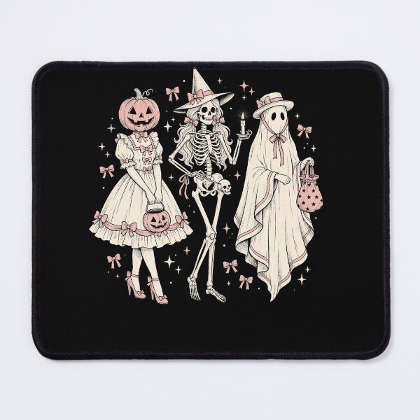 Item preview, Coquette Halloween Trio Cute Pastel Pumpkin Skeleton and Ghost Vintage Aesthetic designed and sold by ArcaneArtistry.