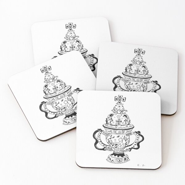 Item preview, Mid-Century Ornate Urn & Chalice – Vintage B&W Ink Illustration designed and sold by RedHook-Art.