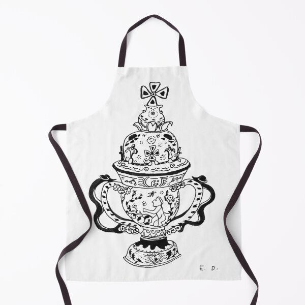 Item preview, Mid-Century Ornate Urn & Chalice – Vintage B&W Ink Illustration designed and sold by RedHook-Art.