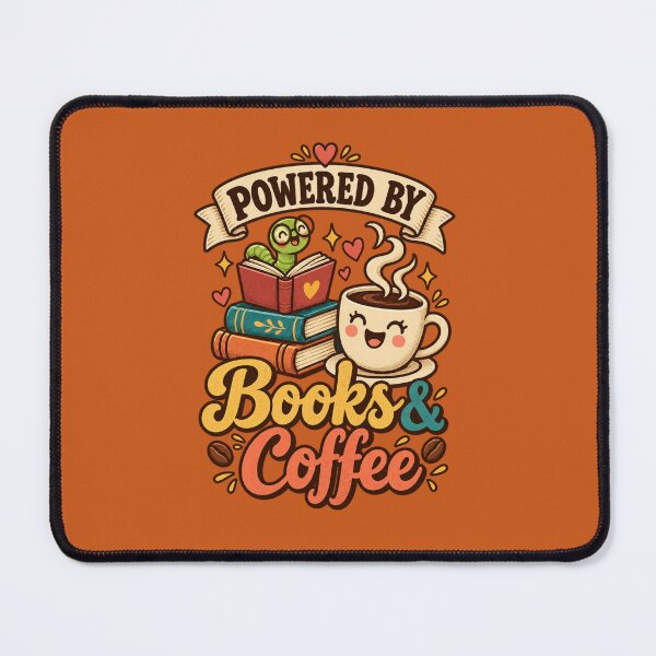 Item preview, Powered By Books & Coffee – Cute Bookworm Reading Lover Design designed and sold by BankshopTH.