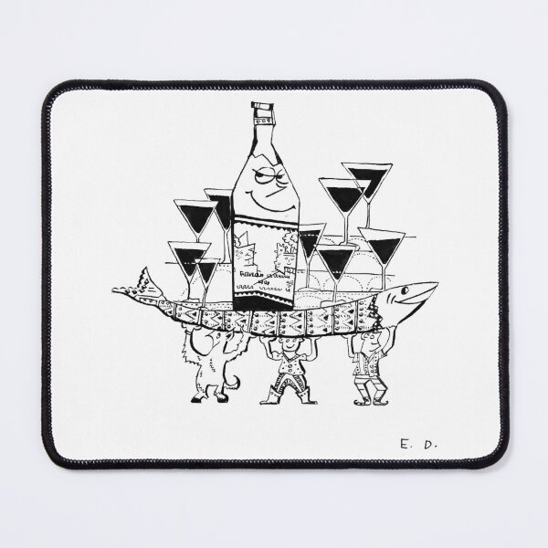Item preview, Mid-Century Modern Cocktail Party & Fish Feast – Vintage Ink Illustration designed and sold by RedHook-Art.