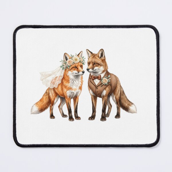 Item preview, Fox Wedding Couple Art designed and sold by Roy & Tiffany.