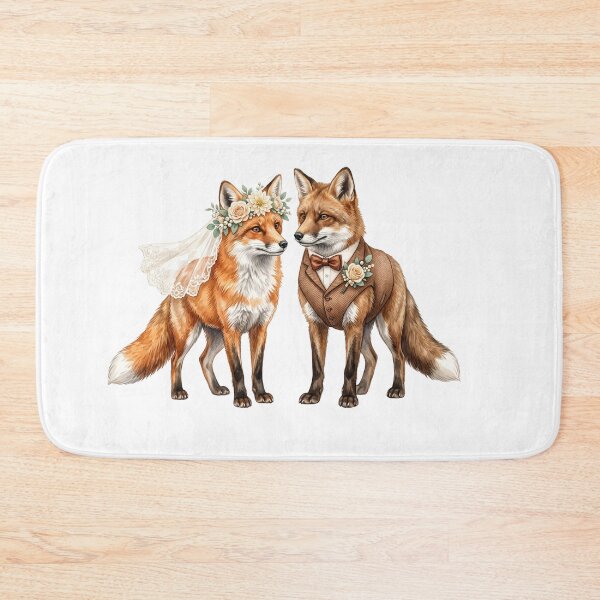 Item preview, Fox Wedding Couple Art designed and sold by Roy & Tiffany.