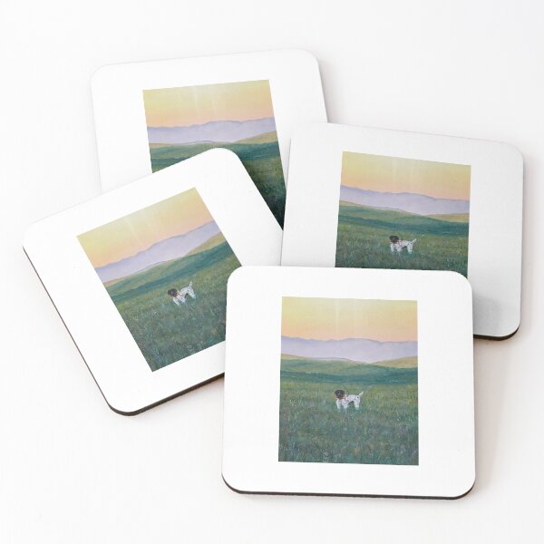 Item preview, Oilpainting hunting bird Dog beautiful sky and wildflowers designed and sold by HappypaintTim.