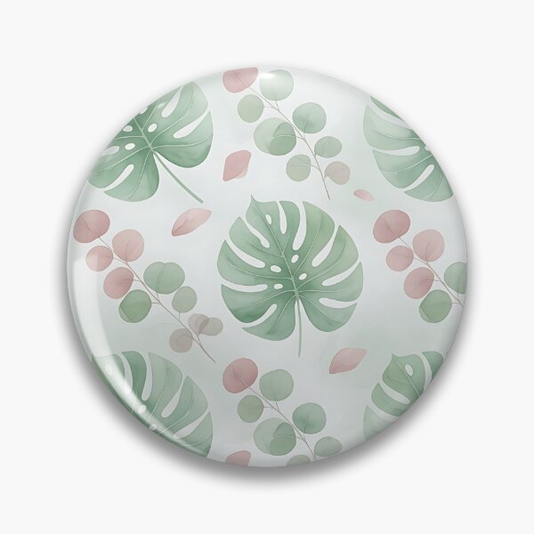 Item preview, Soft Sage Green Monstera Leaves & Pink Botanical Pattern designed and sold by HappyOops.