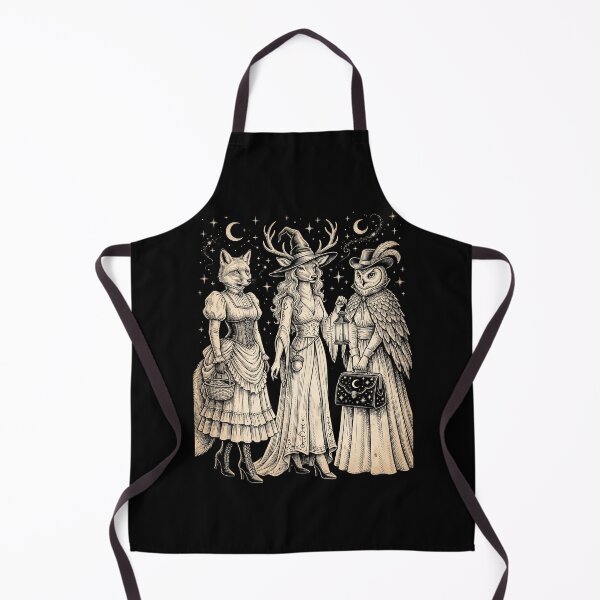 Item preview, Celestial Forest Witches Vintage Fox Deer Owl Cottagecore Illustration designed and sold by ArcaneArtistry.