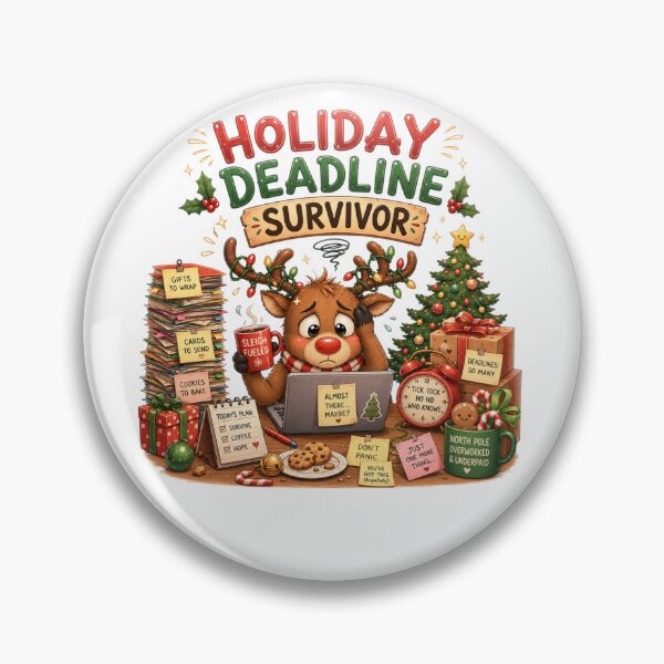 Item preview, Holiday Deadline Survivor | Funny Christmas Reindeer designed and sold by MotylekAnia.