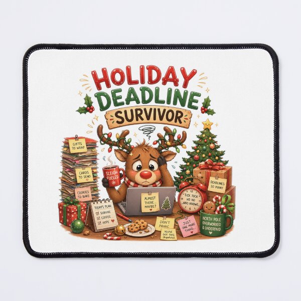 Item preview, Holiday Deadline Survivor | Funny Christmas Reindeer designed and sold by MotylekAnia.
