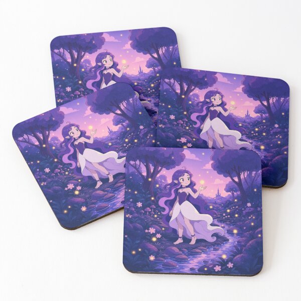 Item preview, Purple Fairy in the Magic Forest - Aesthetic Fantasy Illustration designed and sold by Volshira.