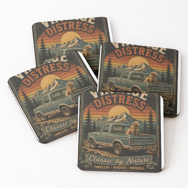 Item preview, Vintage Distress | Classic Truck & Dog Adventure designed and sold by SkyrishStudios.