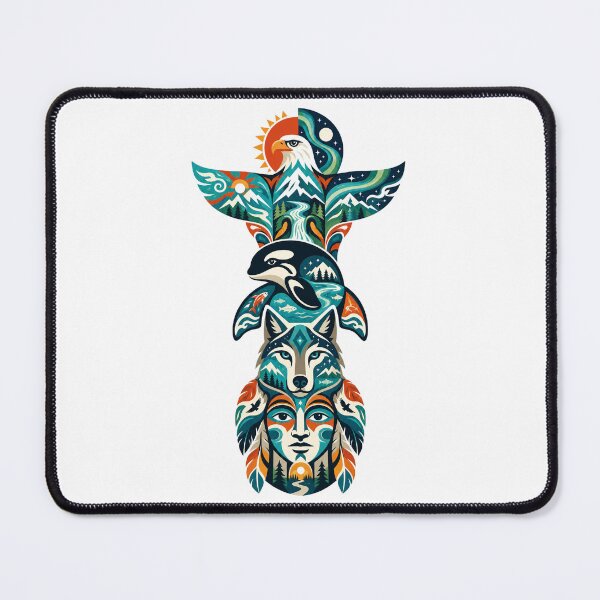 Item preview, Northern Totem Eagle Orca Wolf designed and sold by Wild Creative Art.
