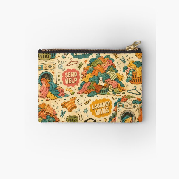 Item preview, Laundry Never Ends – Funny Groovy Seamless Pattern designed and sold by Golden Era Studio.