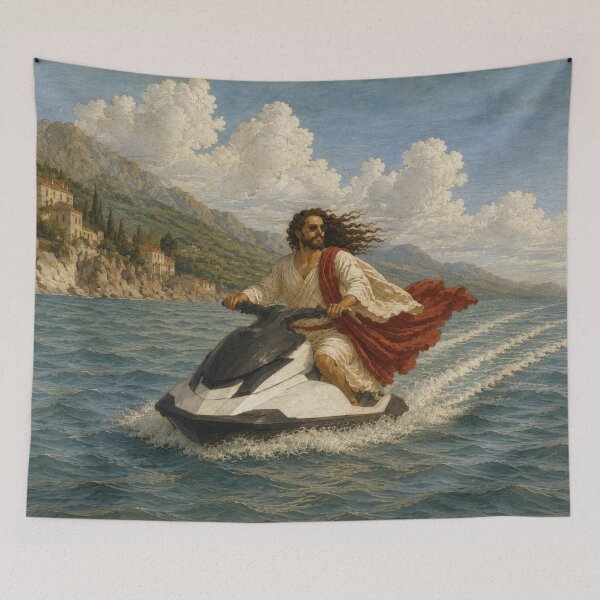 Item preview, Jesus on a Jet Ski designed and sold by leelahenry.