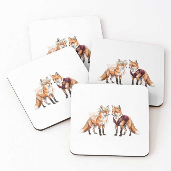 Item preview, Red Fox Wedding Couple designed and sold by Roy & Tiffany.