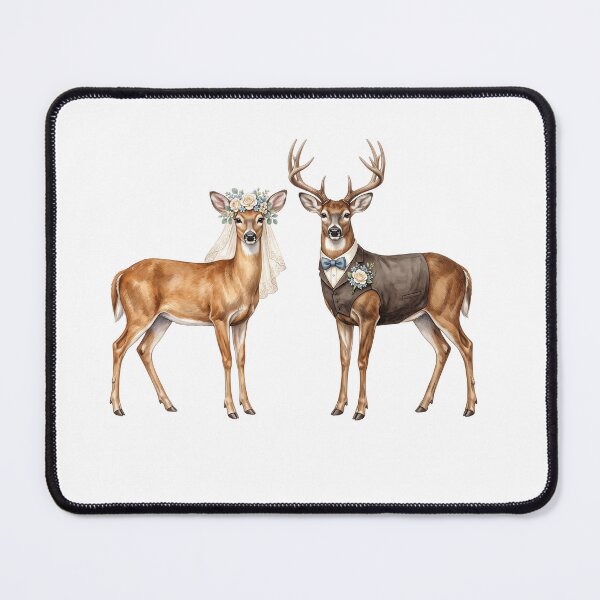 Item preview, Deer Couple Wedding Art designed and sold by Roy & Tiffany.